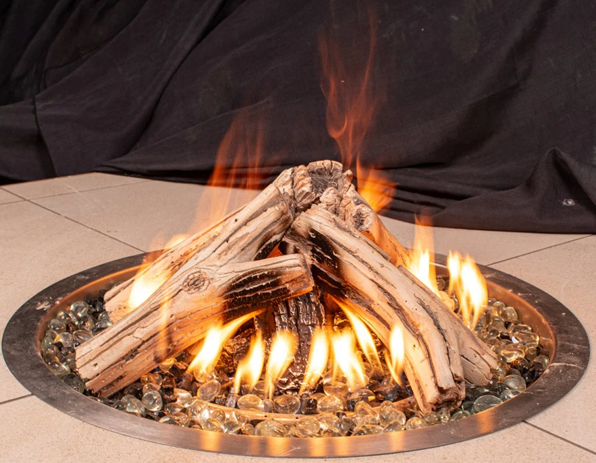 Driftwood Designer Burncrete™ Fire Pit Log Set | Handcrafted Gas